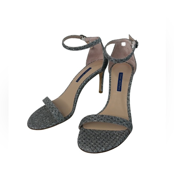 NWOT Stuart Weitzman stiletto silver‎ heels size 9.5 - Picture 1 of 7